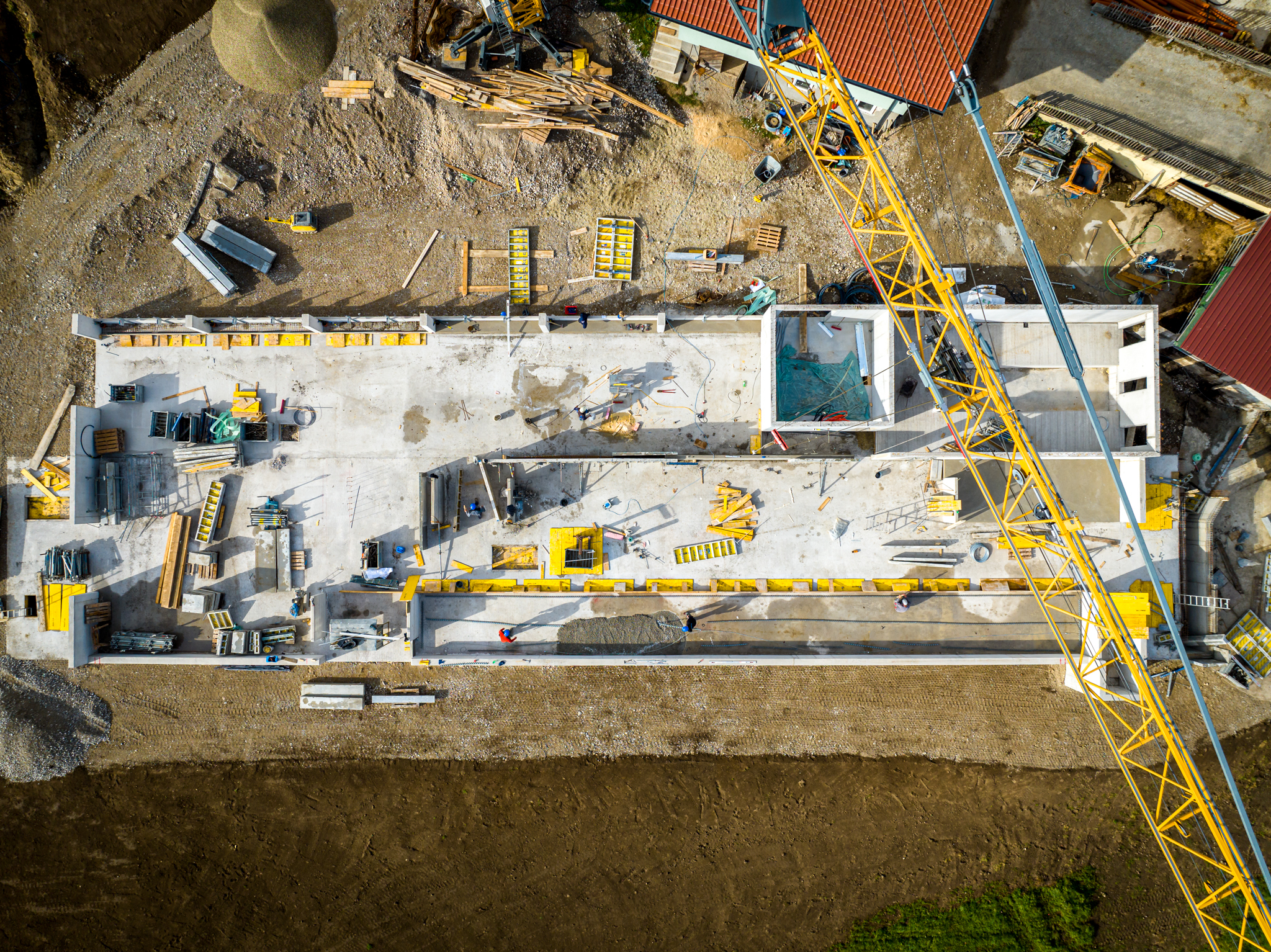 Doll Baustelle Drohne Vogelperspektive WEB